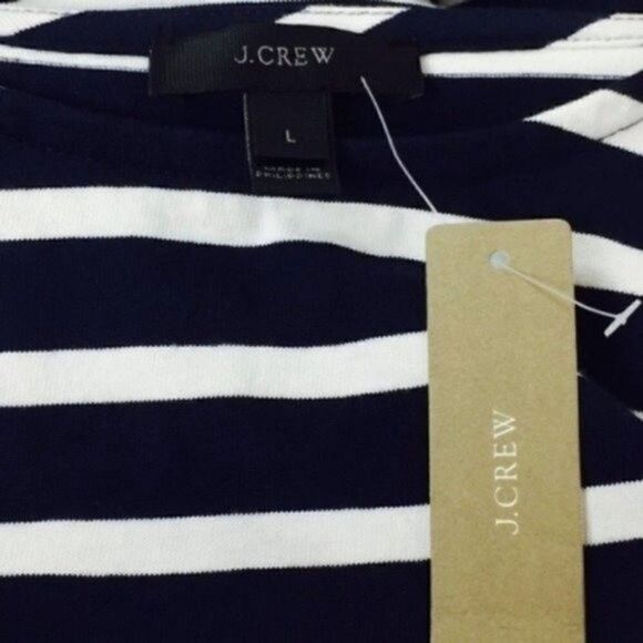 NWT!!! J Crew womans sweatshirt size Large BoxSbelted long sleeve striped - Picture 4 of 7